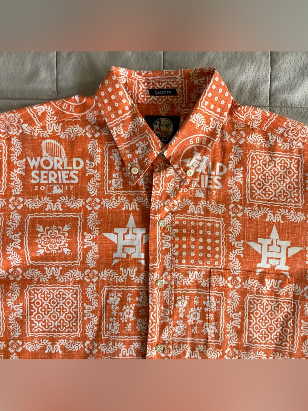 Houston Astros Reyn Spooner Hawaiian Shirt Men’s Large Orange World Series MLB